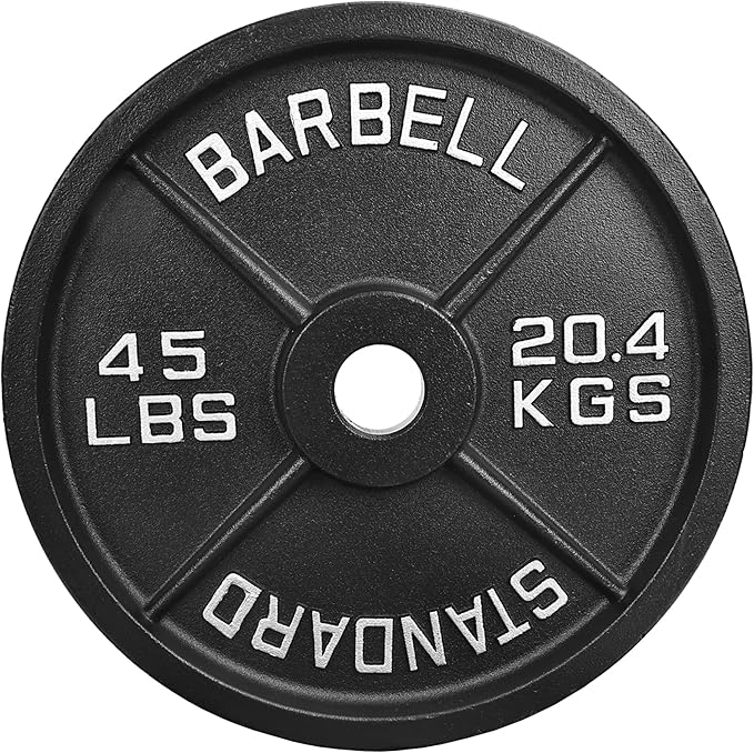 Olympic Cast Iron 2-Inch Weight Plate for Strength Training & Weightlifting, Home Gym, Multiple Weights Available
