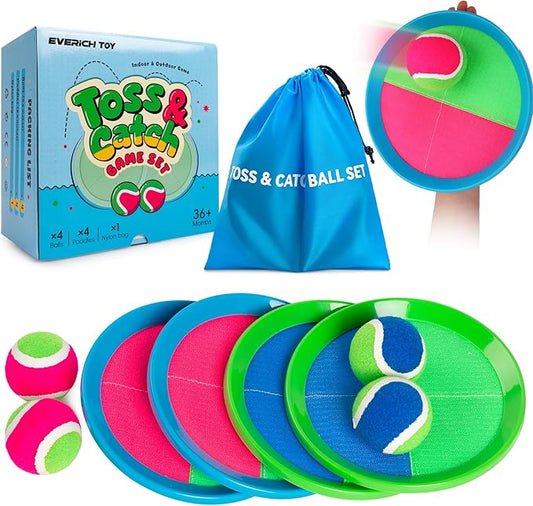 EVERICH Upgraded Toss and Catch Ball Game Set, Outdoor Games for Kids Outdoor Toys Yard Games