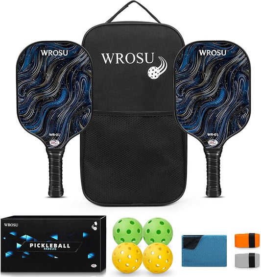 Carbon Fiber Pickleball Paddles Set of 4 or 2 Rackets,USAPA Approved Carbon Fiber Surface Pickle