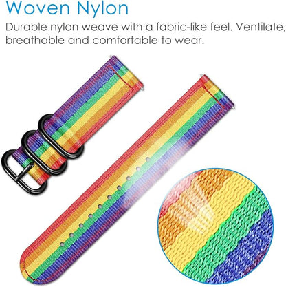 FINTIE Bands Compatible with Fitbit Versa 2/1 / Lite Edition, Soft Nylon Replacement Strap Wristband Accessories (Colorful)