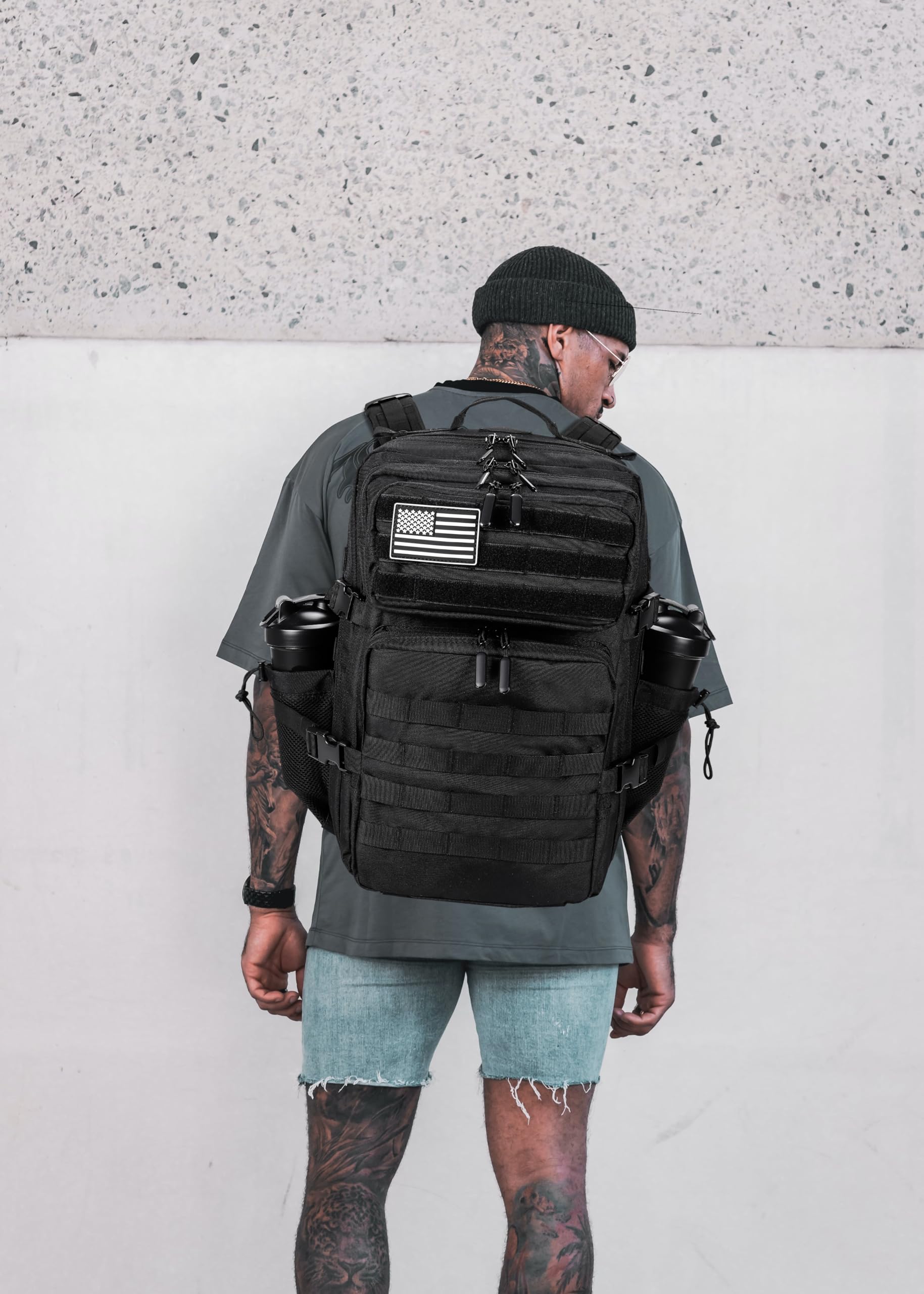 LHI Military Tactical Backpack for Men and Women 45L Army 3 Days Assault Pack Bag Large Rucksack