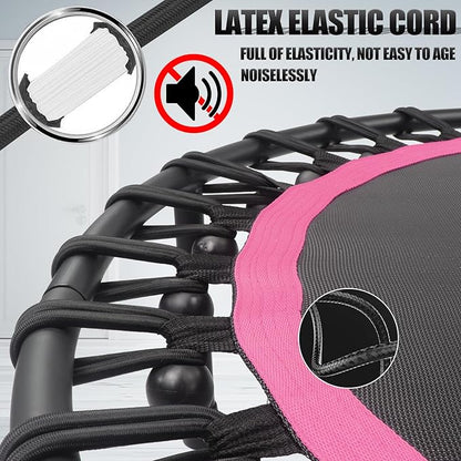 Newan 40"-48" Silent Mini Trampoline Fitness Trampoline Bungee Rebounder Jumping Cardio Trainer Workout for Adults-Max Limit 330lbs