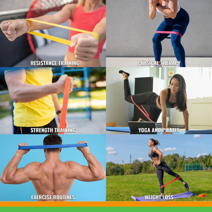 SmarterLife Resistance Bands Set of 5 Extra Wide Latex-Free Exercise Bands
