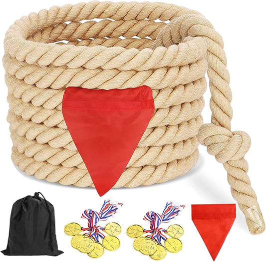 Outdoor Yard Games 40ft Tug of War Rope for Kids, Teens and Adults, Field Day Family Reunion