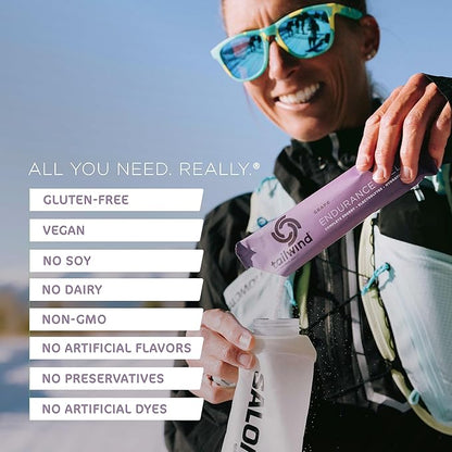 Tailwind Nutrition Endurance Fuel, Carbohydrate & Electrolyte Sports Drink Mix Powder, Gluten-Free, Vegan, Grape, 50 Servings