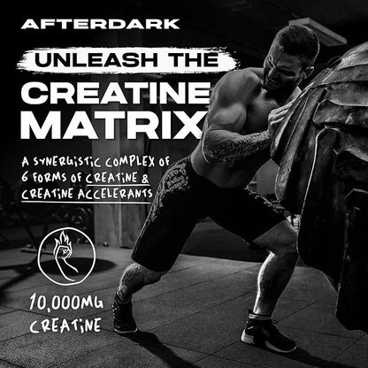 AfterDark Supplements Creation Creatine Monohydrate Powder, 10000mg Creatine Matrix Blend, Promotes Power, Endurance & Muscle Growth, GMP Certified, USA Made, 21 Servings, Snow Cone