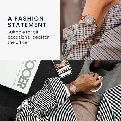 kwmobile Real Leather Watch Strap Compatible with Garmin Lily Sport - Fitness Tracker Replacement Sports Wristband with Clasp