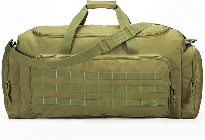 Super Quality 60L Large Duffel Travel Bag Luggage Foldable Bag Cargo Sport Gear Equipment Skiing Hardware Bag Heavy Duty& Durable(Dark Green)