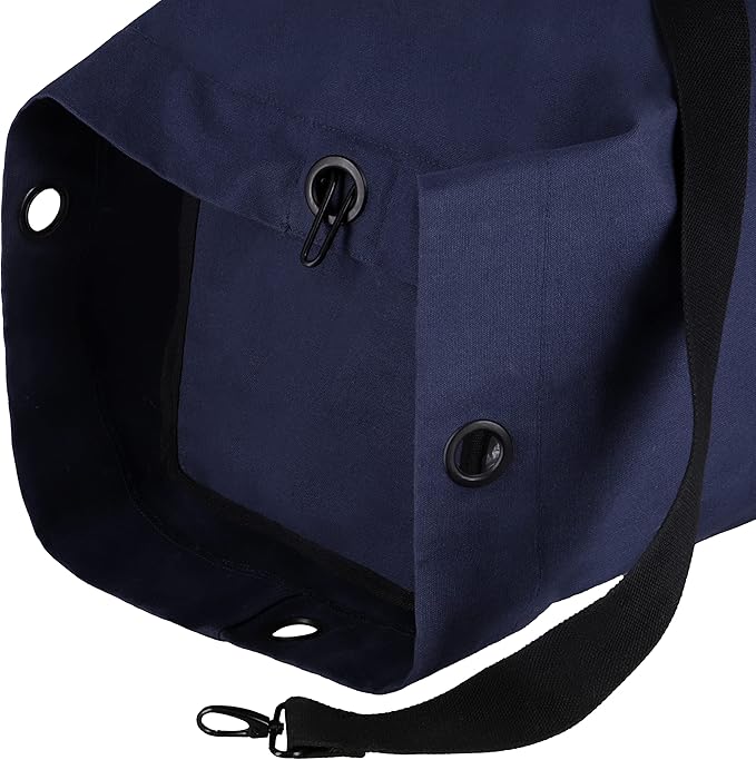 WHITEDUCK Top Load Canvas Folding Duffel Bag, Water Resistant Army Style Shoulder Bag for Men and Women- Gym, Sports, Travel, Hiking, Camping, Backpacking (Extra Large 30" x 50",Blue)