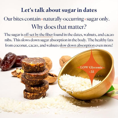 MAGICDATES Date Snack Bites | Coconut Cream Cake – 4 Bags (16 Servings) | Medjool Dates | No Added Sugar | Gluten-Free | Vegan | Paleo | Plant-Based | Healthy Coconut Snack | Clean Ingredients