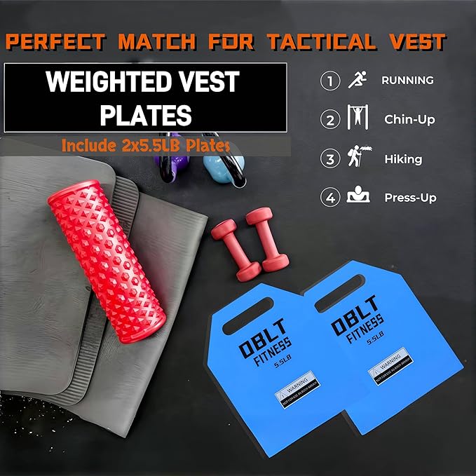 OBLT Weight Vest Plates for Full-Body Strength Training-5.5/9.3/14/19 LBS Suitable Crossfit,Outside and Fitness Man& Women