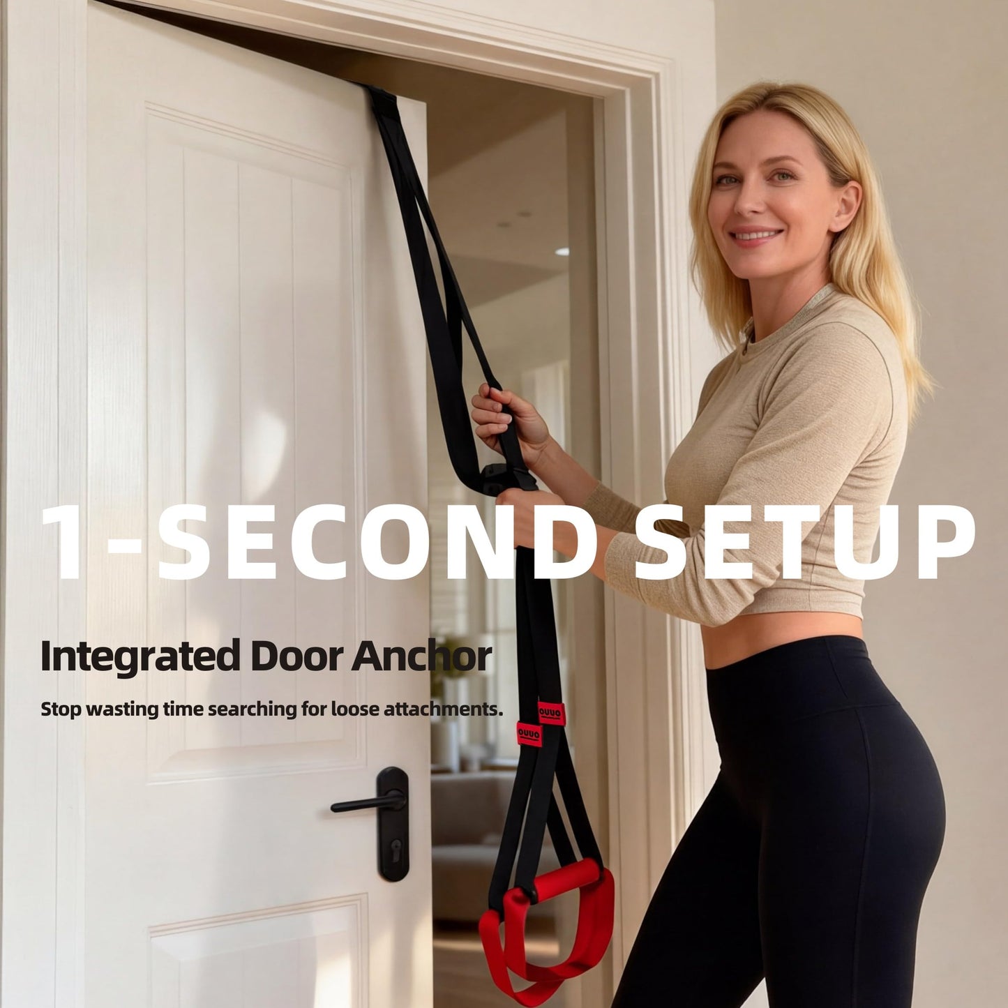OUUO Suspension Straps, Built-in Door Anchor, 1-Second Setup