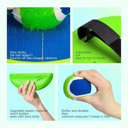EVERICH Upgraded Toss and Catch Ball Game Set - Indoor and Outdoor Games for Kids 3-12, Beach Sand Pool Water Toy Includes 2 Paddles 2 Sticky Balls, Great Birthday Easter Gifts for Boys Girls