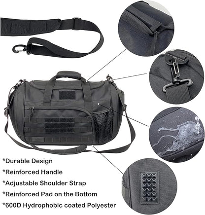 APRlLBAY 43L Large Capacity Military Duffel Bag - Tactical Gym Bag/Weekender for Men & Women (Jet Black)