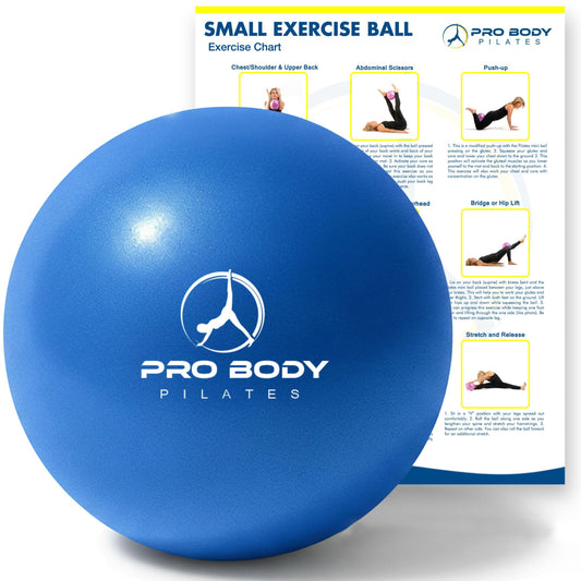 ProBody Pilates Ball Small — 9 Inch Small Exercise Ball (Blue)