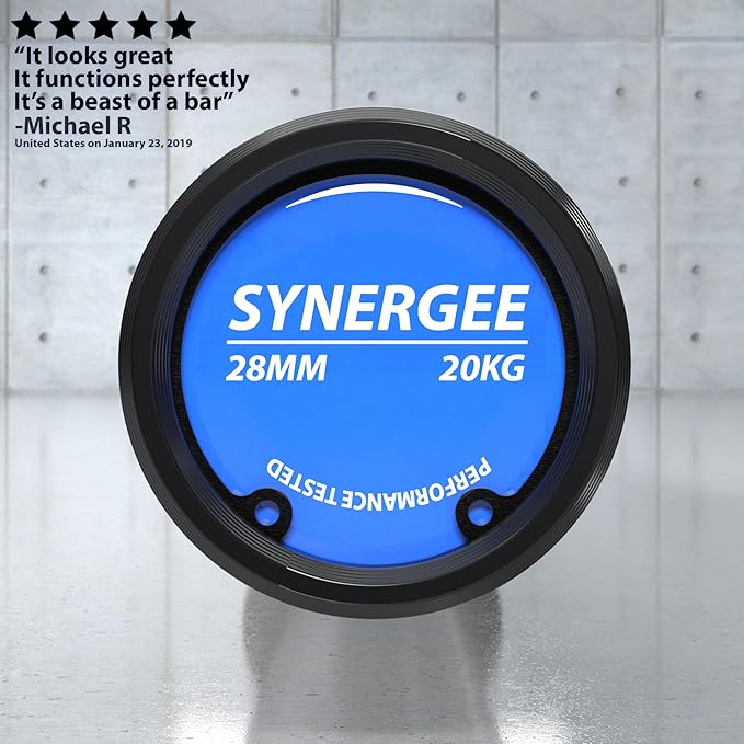 Synergee Regional Olympic 20kg Men’s and 15kg Women’s Hard Chrome & Black Phosphate Barbells. Rated 1500lbs for Weightlifting and Powerlifting.