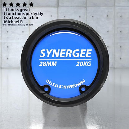 Synergee Regional Olympic 20kg Men’s and 15kg Women’s Hard Chrome & Black Phosphate Barbells. Rated 1500lbs for Weightlifting and Powerlifting.