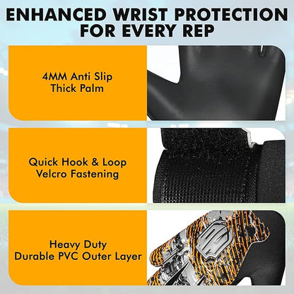 Soccer Goalkeeper Gloves, Double Wrist Protection, Anti-Slip Palm, Youth Kids Size, Black/Yellow/Blue