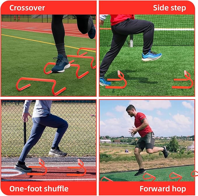 6 Pack Agility Speed Training Hurdles- 6" Detachable Agility Training Hurdles- Sports Practice Equipment for Athletes, Soccer, Basketball
