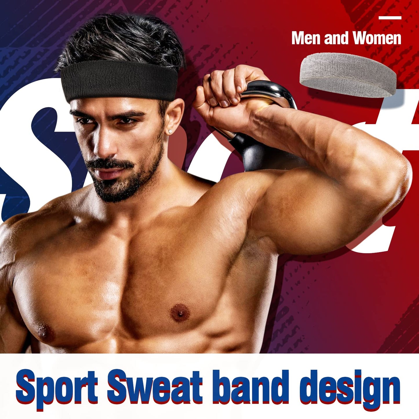 NONSTOP Mens Headband Sweatbands for Men Women, Sweat Wicking Head Bands Mens Sports Towel