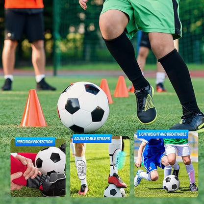 TOMIYO Soccer Shin Guards,Soccer Shin Guards Youth Boys 8-12,Light Weight Adjustable Straps Shin Pads Protection Equipment for Kids Youth，EVA Cushion Protection to Reduce Impact and Injury.