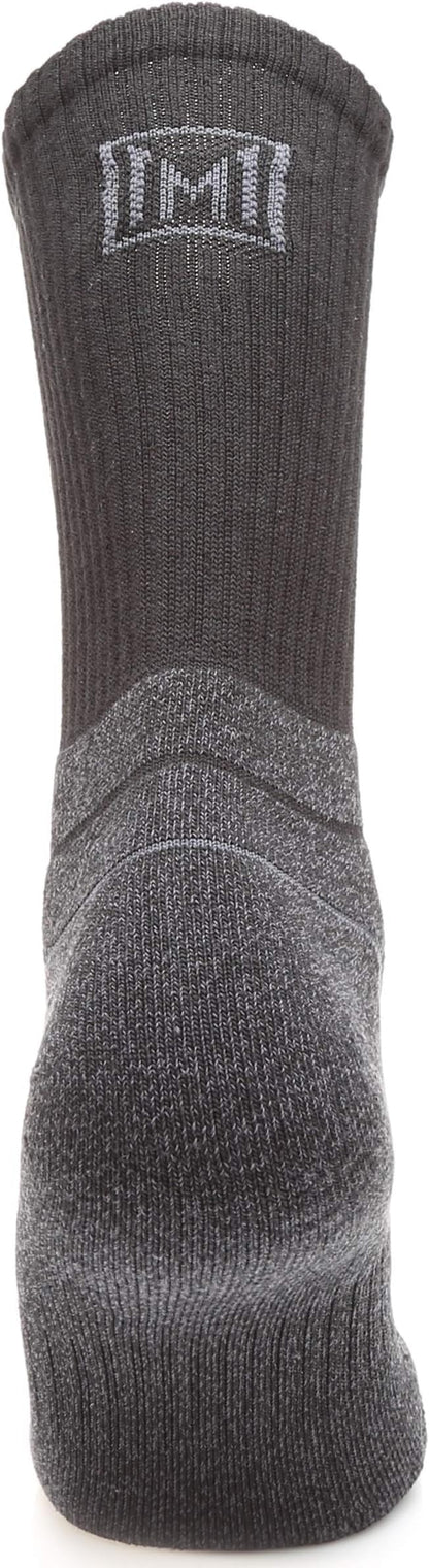 MIRMARU Men's 5 Pairs Hiking Outdoor Trail Running Trekking Moisture Wicking Cushion Crew Socks