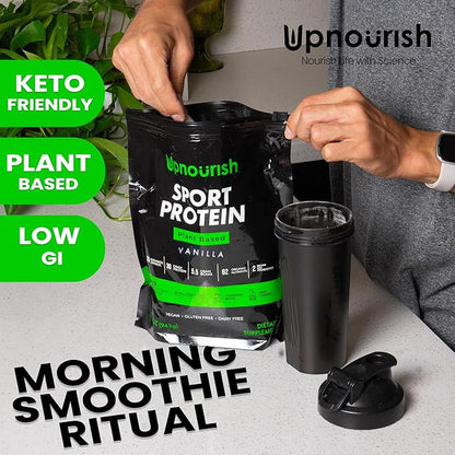 Vegan Sport Protein Powder Vanilla ??30g Plant Based Protein, VELOSITOL, BCAAs, Organic Greens & Fruits, Probiotics, Tart Cherry for Post Workout Recovery, Inform Sports Certified Keto - 20 servings