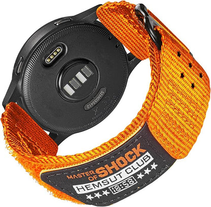 20mm Nylon Band Compatible with Garmin Vivoactive6/5/3,Forerunner 165/55/645/245 Music, 20mm Soft Nylon Replacement Strap