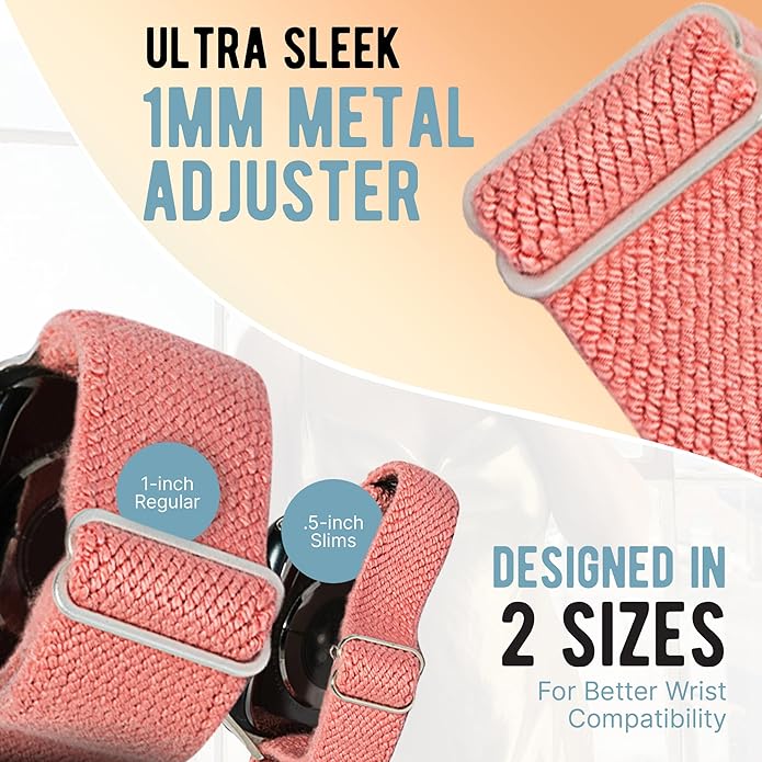 Braxley Bands - Organic Cotton Watch Bands For Women and Men, Compatible With All Apple Watch Sizes and Series - Washable, Sweat-Absorbent, Breathable Fit, Elastic Smart Watch Bands