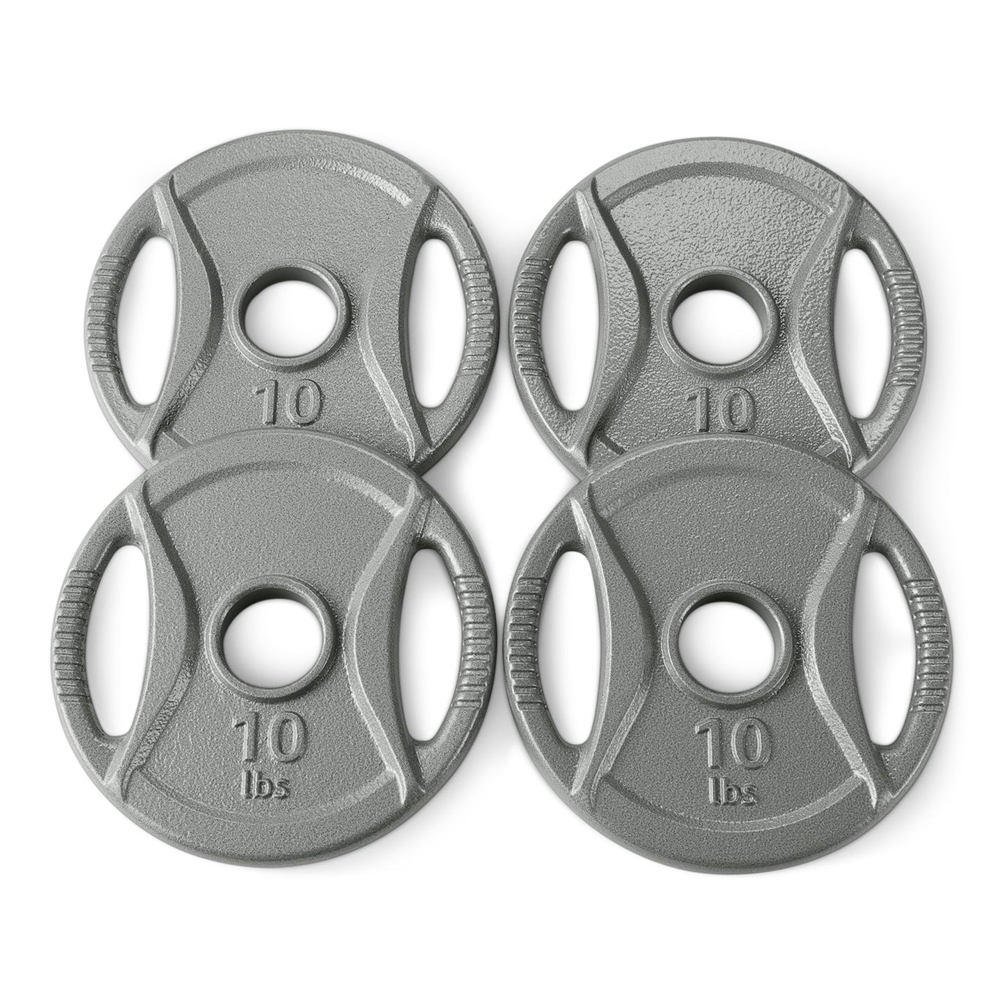 Amazon Basics 2-inch Olympic Grip Weight Plates, 10lb Weights, Compatible with Olympic 2-inch