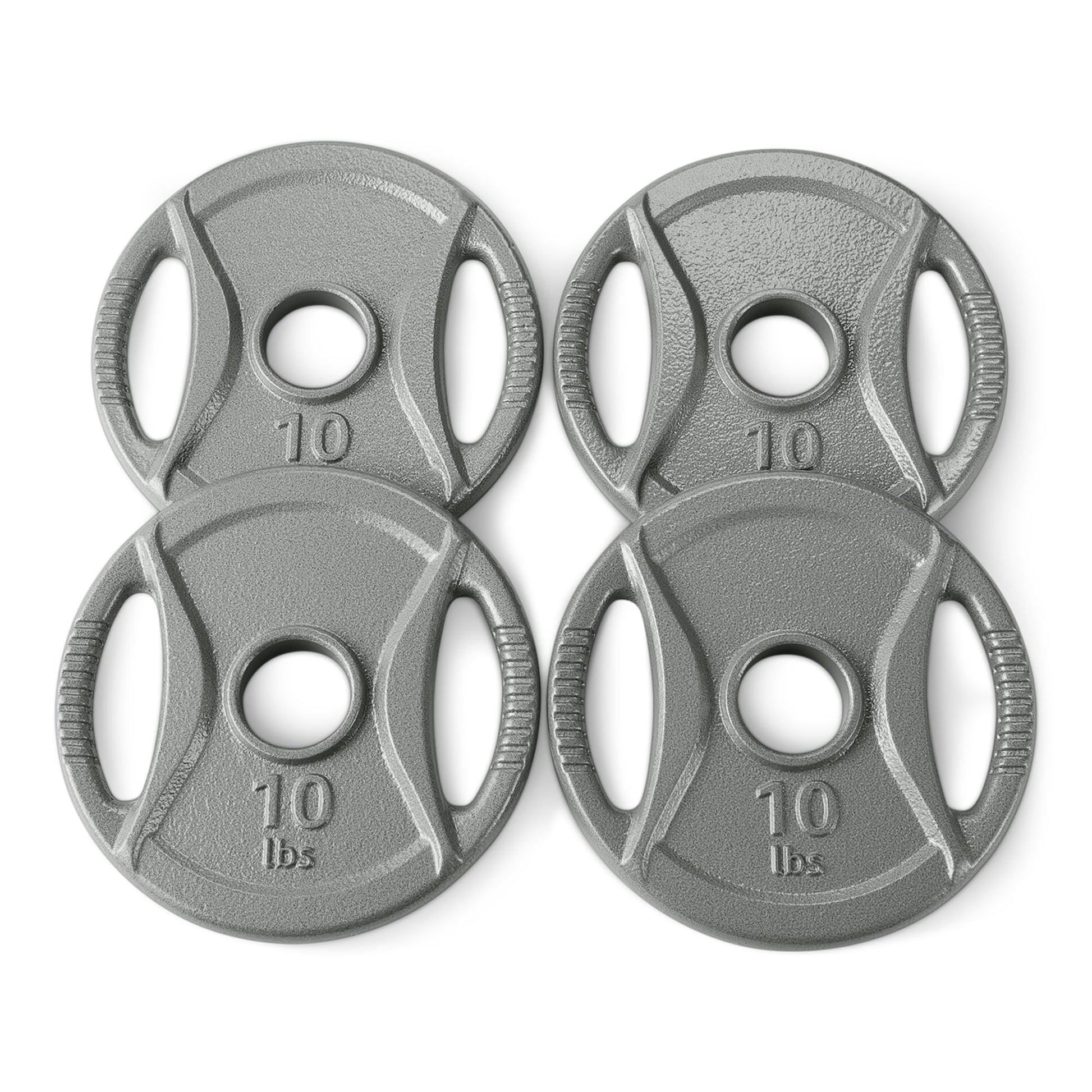 Amazon Basics 2-inch Olympic Grip Weight Plates, 10lb Weights, Compatible with Olympic 2-inch