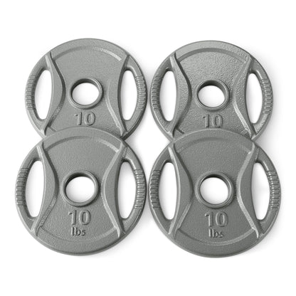 Amazon Basics 2-inch Olympic Grip Weight Plates, 10lb Weights, Compatible with Olympic 2-inch