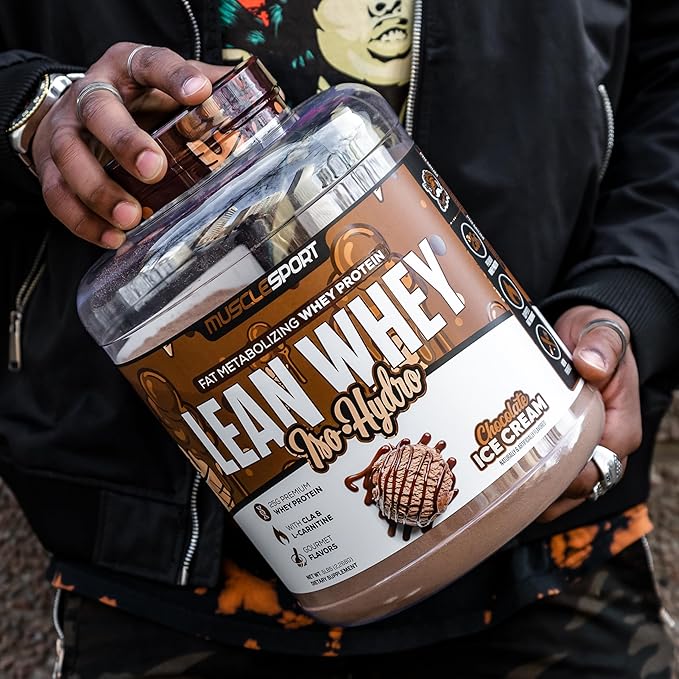 Musclesport Lean Whey Revolution??Protein Powder - Whey Protein Isolate - Low Calorie, Low Carb, Low Fat, Incredible Flavors - 25g Protein per Scoop - 5lb Chocolate Ice Cream