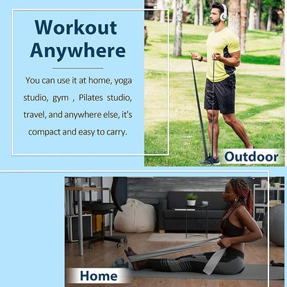 Resistance Bands for Working Out, Physical Therapy Bands, Latex Free Elastic and Exercise Bands Set for Stretching, Suitable for Rehab, Yoga, Pilates, Gym, Home Exercise