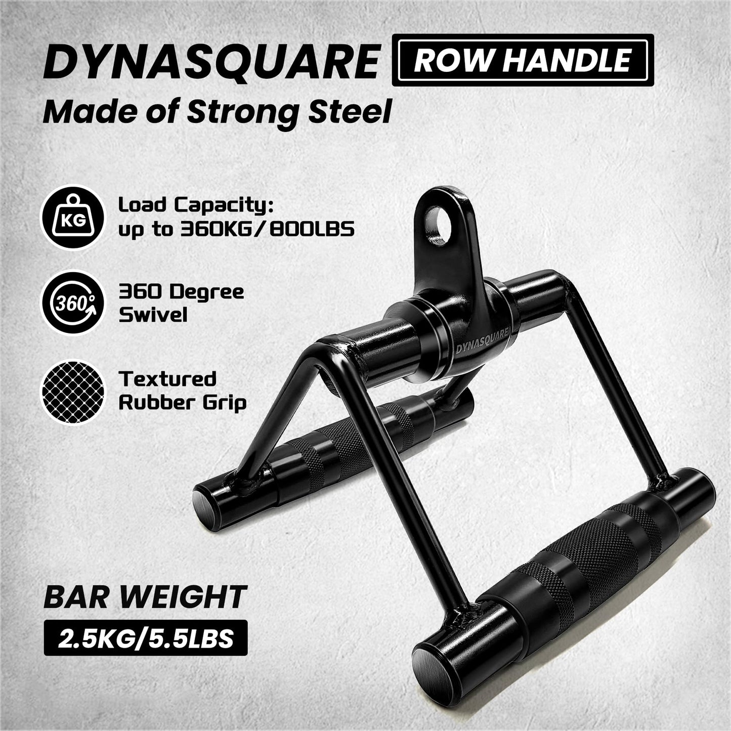 DYNASQUARE LAT Pulldown Attachments Combo, Curl Pulldown Bar with 360° Rotation, Fits Most Gym
