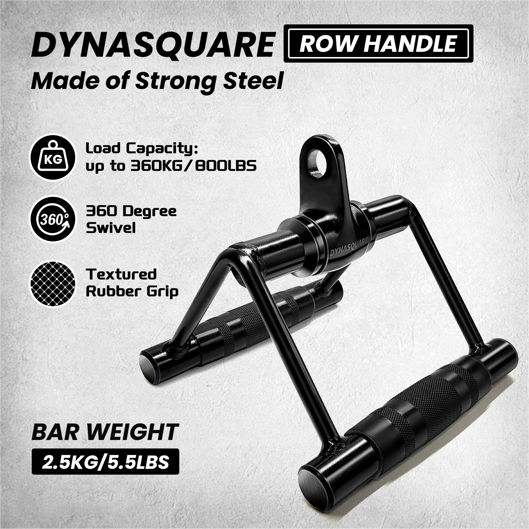 DYNASQUARE LAT Pulldown Attachments Combo, Curl Pulldown Bar with 360° Rotation, Fits Most Gym
