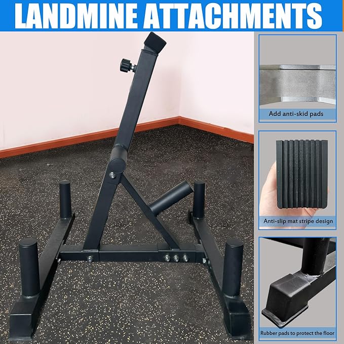 Viking Press Landmine Handle for 2-Inch Barbell, Hack Squat T-Bar Row Attachment Strength Training Accessories, Shoulder Press Landmine Attachment Equipment