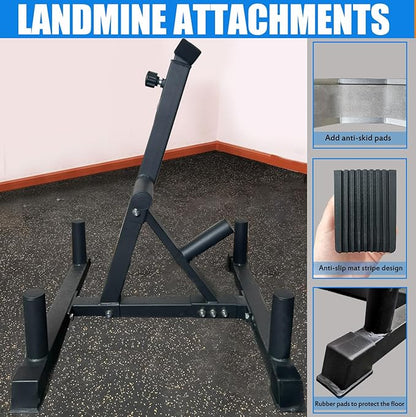 Viking Press Landmine Handle for 2-Inch Barbell, Hack Squat T-Bar Row Attachment Strength Training Accessories, Shoulder Press Landmine Attachment Equipment