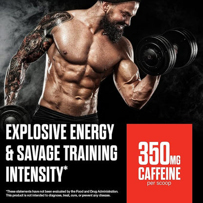 JNX SPORTS The Shadow! 350mg of Caffeine Hard Core Preworkout - Watermelon 30 Servings | Electric Energy, Mental Focus & Superhuman Strength for Men & Women