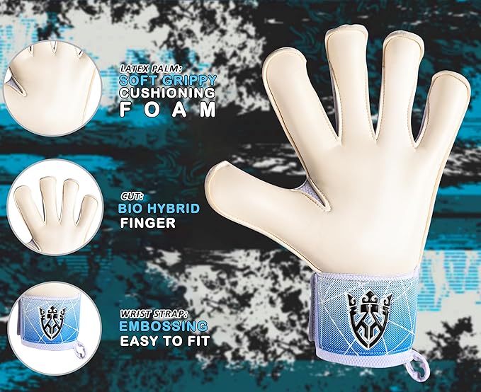 Soccer Goalie Goalkeeper Gloves for Kids Boys Youth & Adult,Latex Strong Grip Palms with Removable Finger Spines Protection Children Football Gloves for Training/Match(Sizes 5-10,6 Styles)