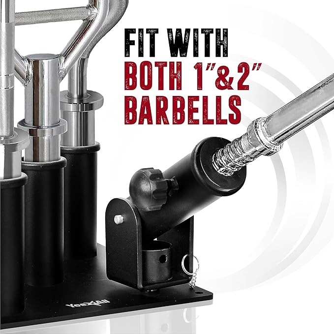 Yes4All Vertical Storage Rack, Home Gym Organizer, Barbell & Dumbbell Rack for 2-inch Olympic & Curl Bars