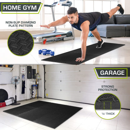 ProsourceFit Exercise Puzzle Mat ½-inch, EVA Interlocking Foam Floor Tiles for Home Gym, Workout