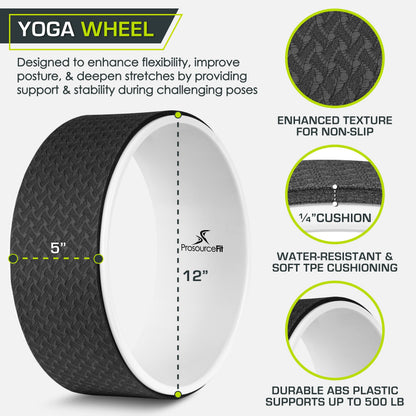 ProsourceFit Yoga Wheel - Black/White-ACA