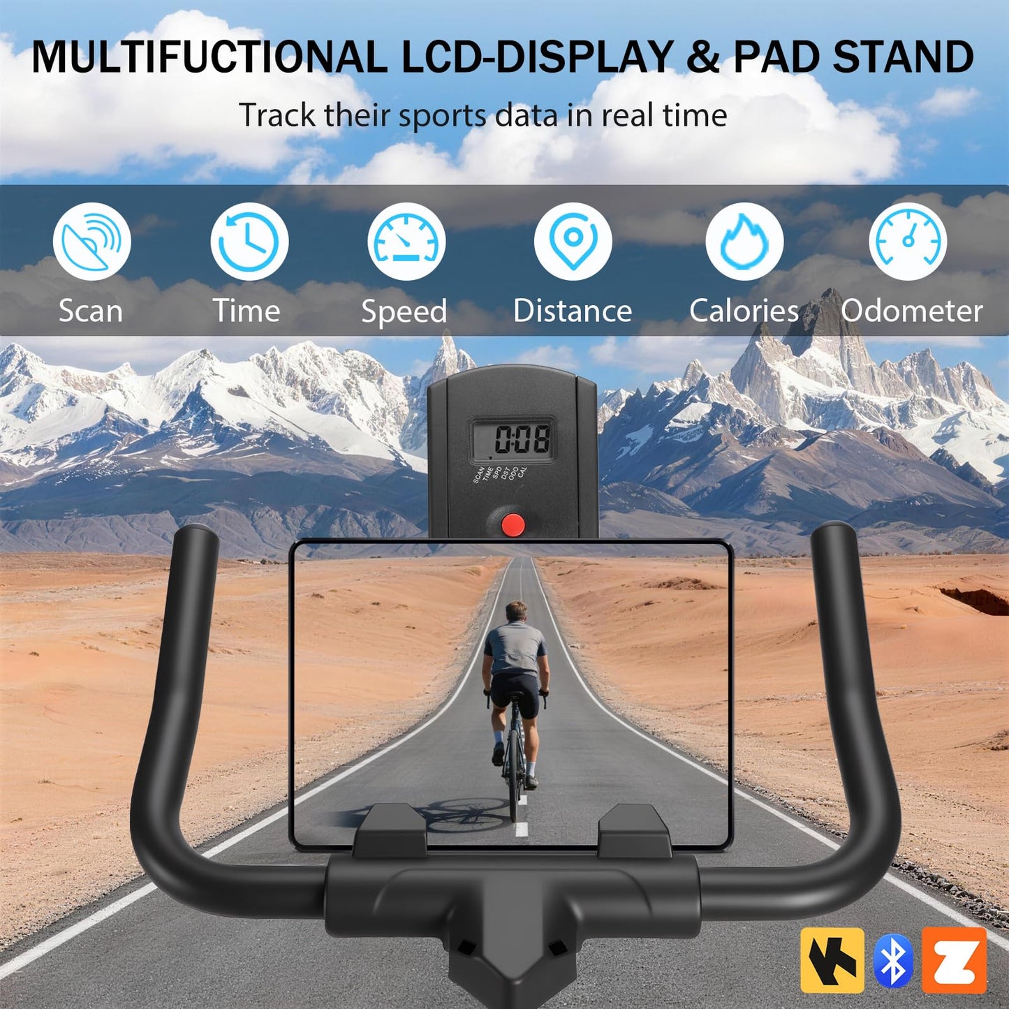 Exercise Bike, Wenoker Magnetic Stationary Bike for Home App Sync Indoor Bike with Adjustable Seat