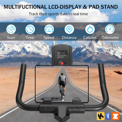 Exercise Bike, Wenoker Magnetic Stationary Bike for Home App Sync Indoor Bike with Adjustable Seat