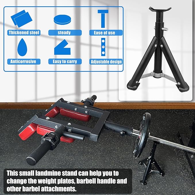Viking Press Landmine Handle for 2-Inch Barbell, Hack Squat T-Bar Row Attachment Strength Training Accessories, Shoulder Press Landmine Attachment Equipment