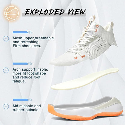 Men's Basketball Shoes Breathable Anti Slip Fashionable Graffiti Training Shoes Outdoor Shoes