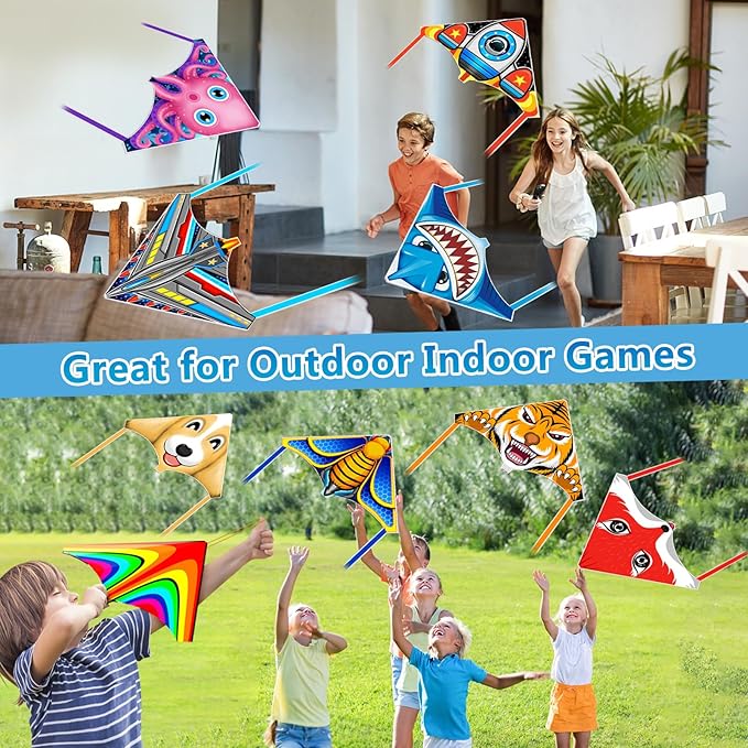 8 Pack Mini Kites for Boys Girls 3-5 6 7 8 Gift & Party Favors, Finger Launcher Kites Easy to Fly Ejection Kite for Kids Teens Ages 4-18 Beach Park Backyard Outdoor Sports Flying Toys