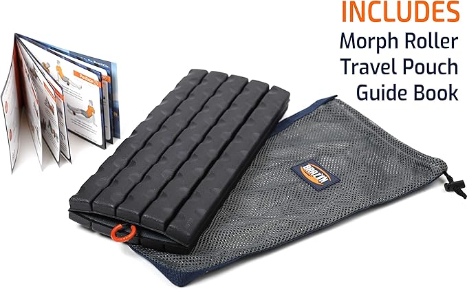 Morph Foam Roller (Bravo-Sage): Collapsible Travel Foam Roller for Pain Relief, Workout Muscle Recovery, Back Massager, Deep Tissue Leg Massage, Back Cracker, Stretcher; Small, Portable