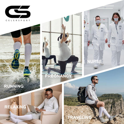 CS CELERSPORT 3 Pairs Compression Socks for Men Women